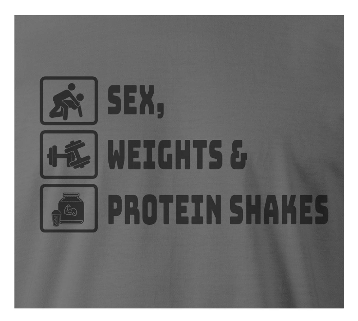 9 Crowns Funny Gym Rat T-Shirt - Sex Weights and Protein Shakes Slogan Tee for Workout Enthusiasts | Perfect for Gym, Bodybuilding & Fitness Humor