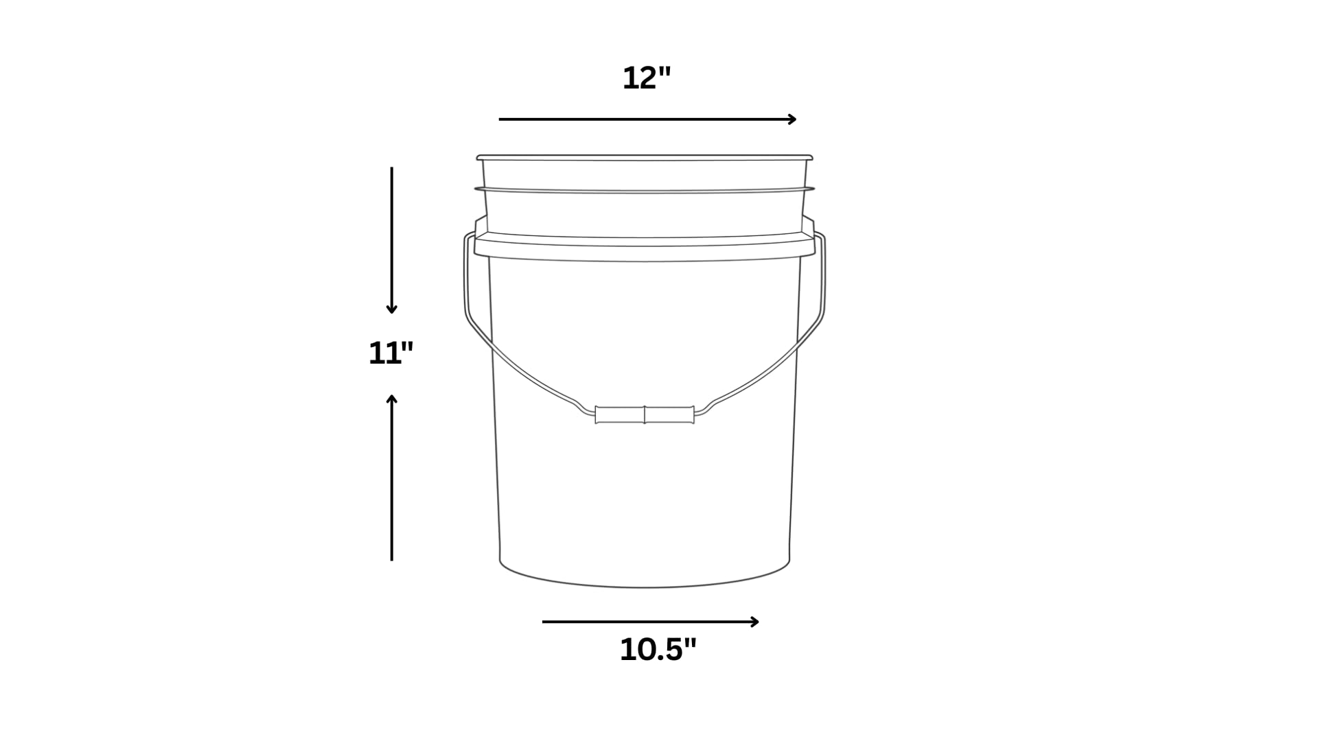 House Naturals 4-Pack 3.5 Gallon BPA-Free Food Grade Buckets with Airtight Lids - Grey Plastic Pails for Food Storage, Fermentation, Home Brewing & Gardening - Made in USA