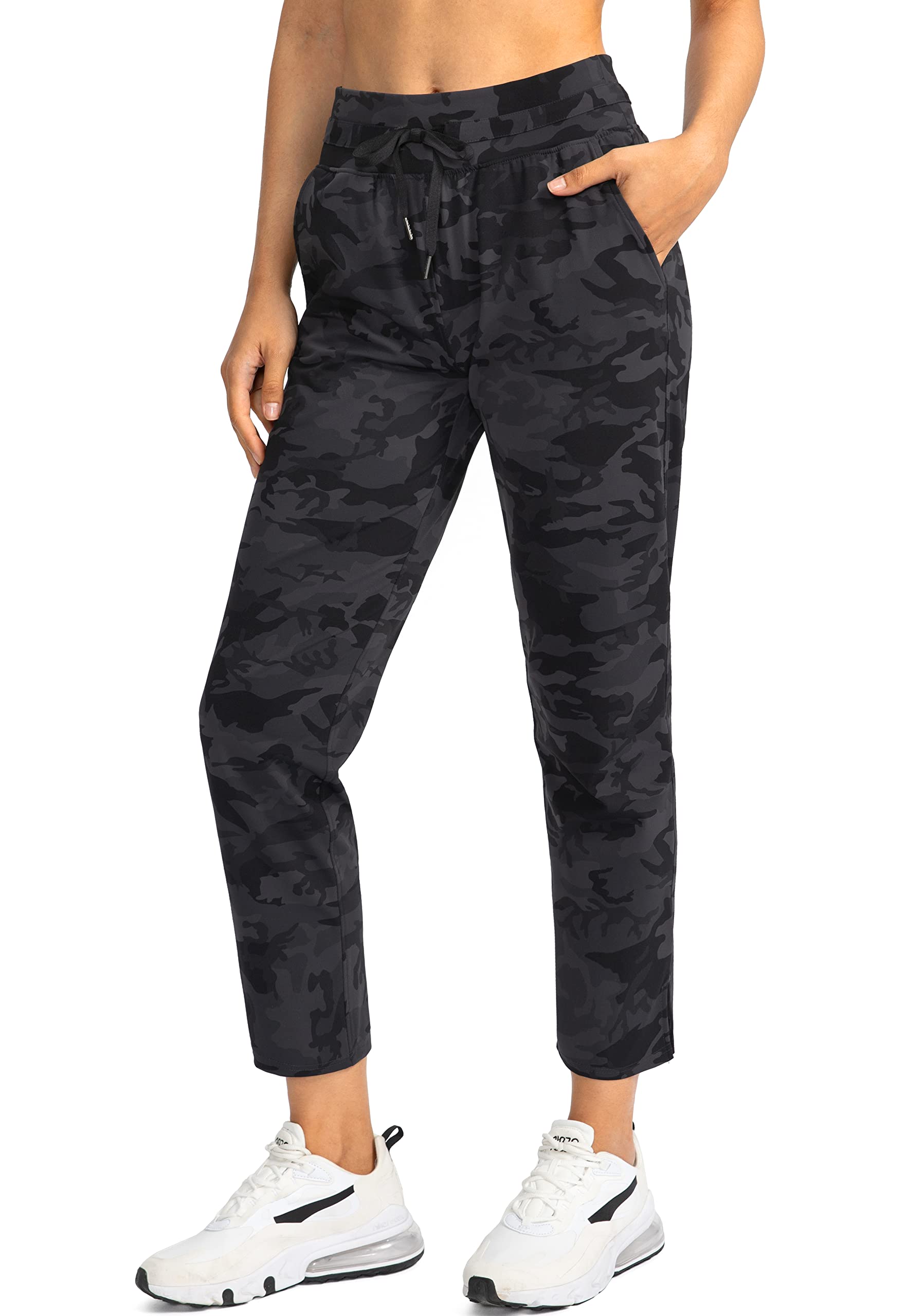 Soothfeel Women's High Waisted Sweatpants - 7/8 Length Stretchy Athletic Pants with 4 Pockets for Travel, Workout, Golf & Casual Wear | Perfect for Running, Yoga & Everyday Comfort