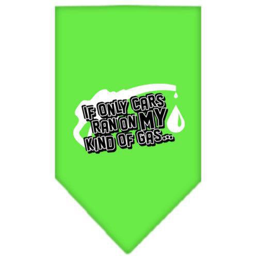 Funny Dog Bandana - 'If Only Cars Ran On My Kind Of Gas' Screen Printed Pet Bandana - Black Large Size for Medium Dogs - Perfect for Walks, Pet Parties & Photo Shoots