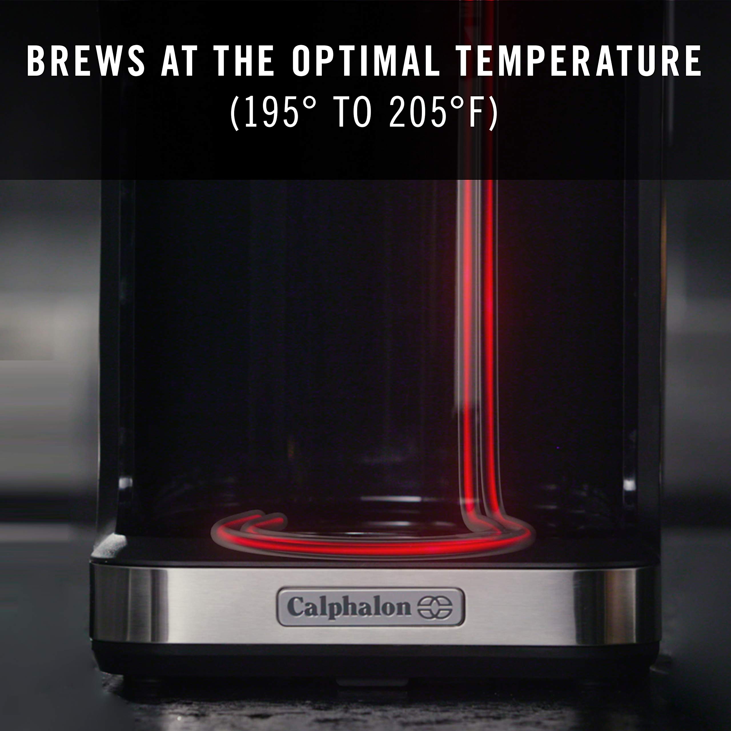Calphalon Programmable Coffee Maker with Glass Carafe - 14 Cup Stainless Steel Drip Coffee Machine for Home & Office Brewing