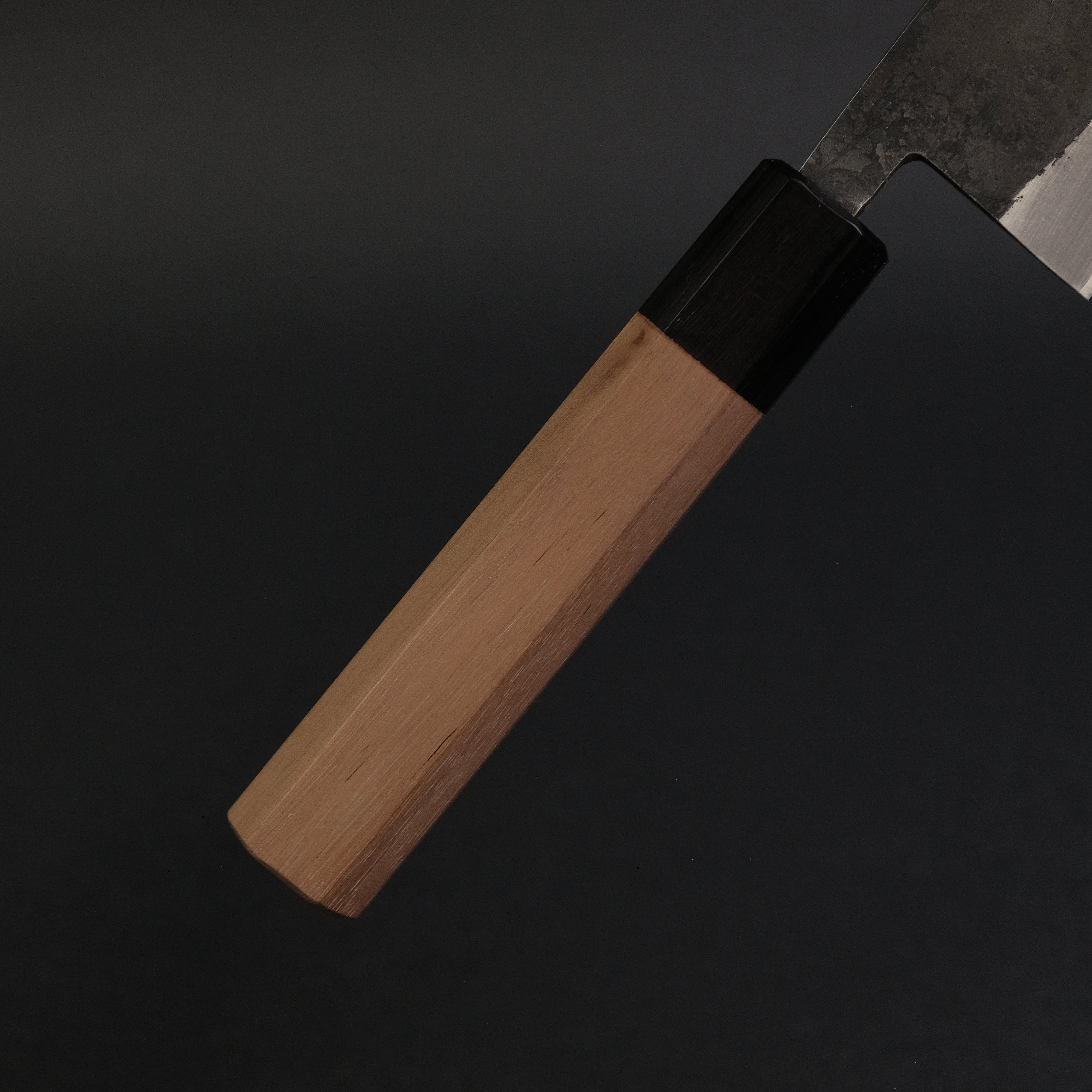 Hitohira Harima Forged Blue #2 Stainless Clad Kurouchi Santoku Knife with Walnut Handle - Japanese Kitchen Knife for Slicing, Dicing & Chopping Vegetables, Meat & Fish