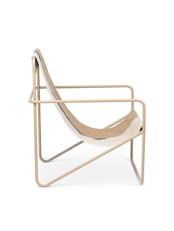 FERM LIVING Desert Indoor Outdoor Lounge Chair - Modern Cashmere/Soil Accent Chair for Patio, Living Room & Garden Relaxation