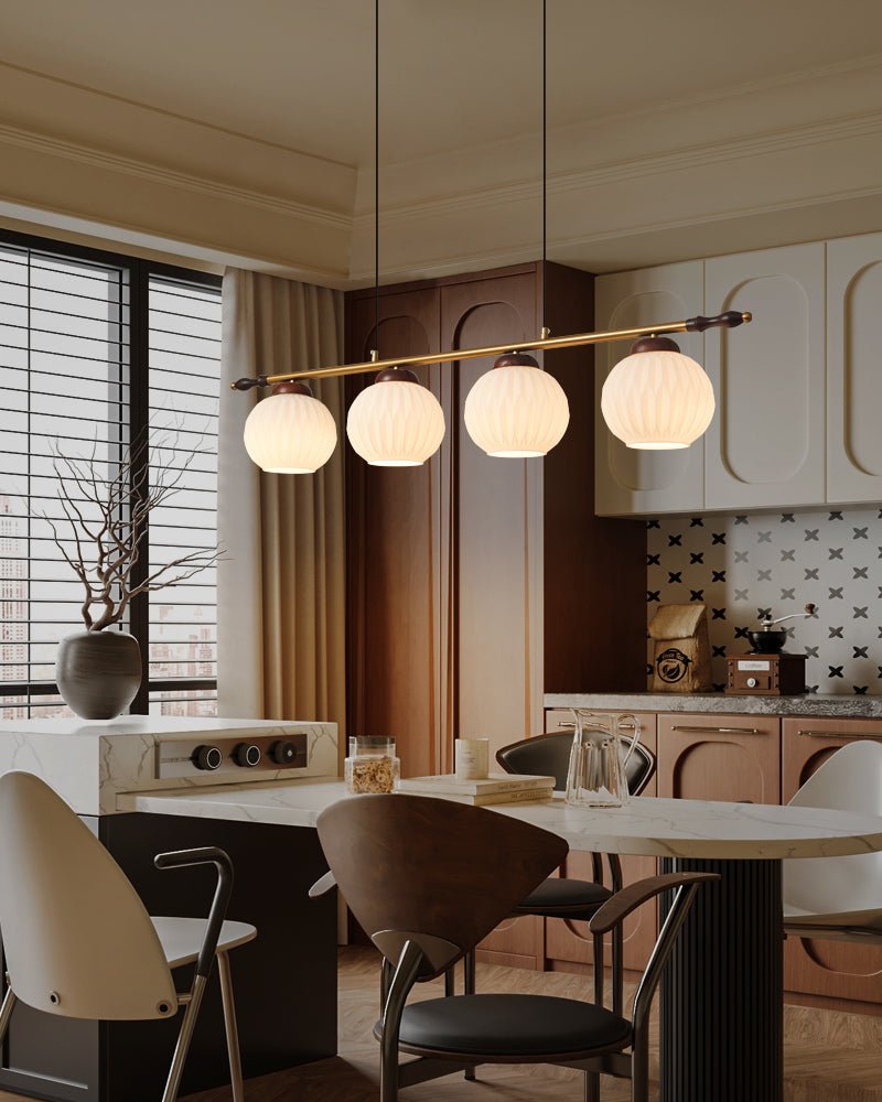 Florentis Island Pendant Light - Modern Glass Hanging Chandelier for Kitchen Island, Dining Room & Bedroom Lighting