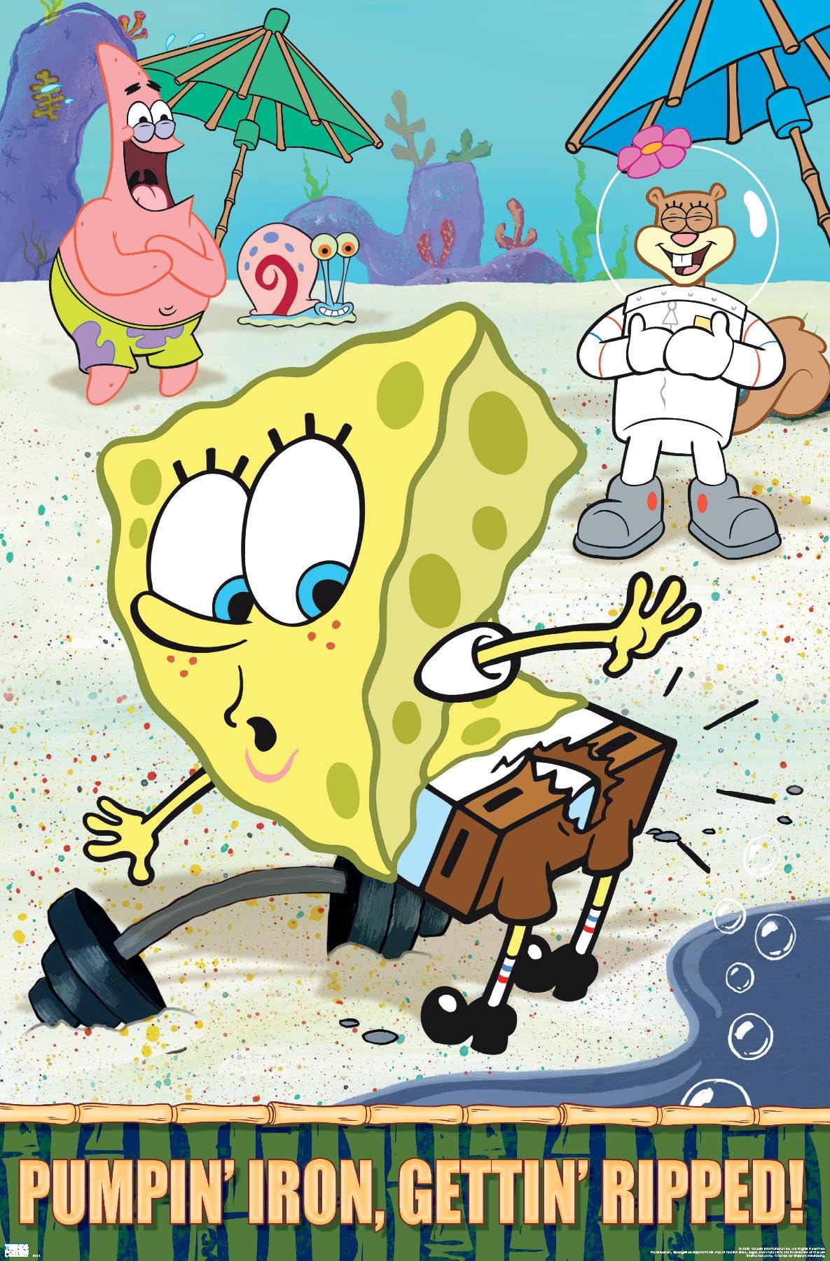 Trends International Nickelodeon Spongebob Squarepants Ripped Wall Poster 14.725x22.375 Inches - Premium Unframed Vintage Cartoon Art Print for Kids Room Decor, Teen Bedroom, Game Room & Office Wall Art