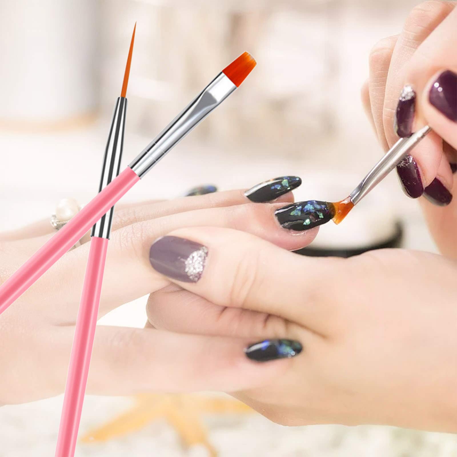 23Pcs Professional Nail Art Brush Set - Acrylic Nail Liner, Dotting, Carving & Painting Brushes for French Manicure, DIY Nail Design - Perfect for Salon, Home Use & Nail Art Beginners