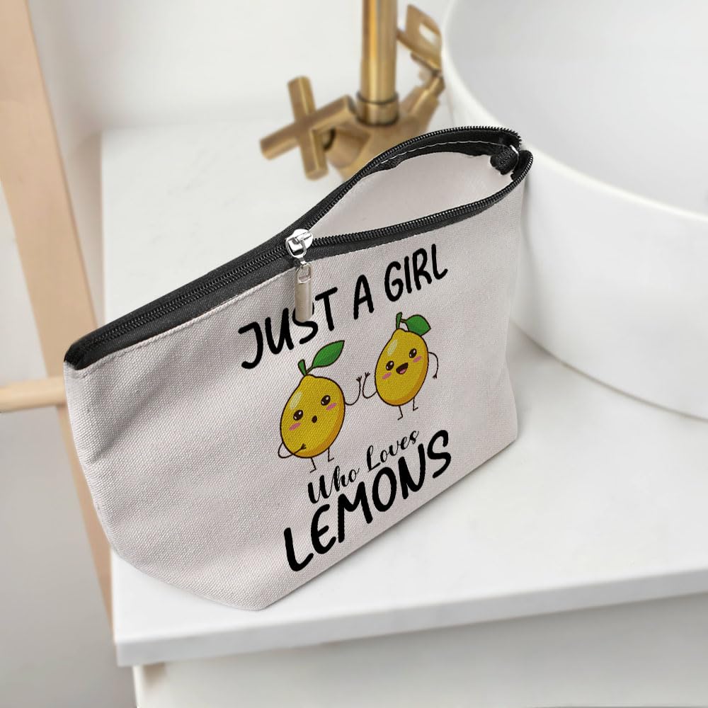 Funny Lemon Makeup Bag - Cute Cosmetic & Toiletry Travel Bag for Women, Teens, Best Friends - Perfect Gift for Lemon Lovers, Sisters, Birthdays, Christmas (Ideal for Travel, Gym & Daily Use)