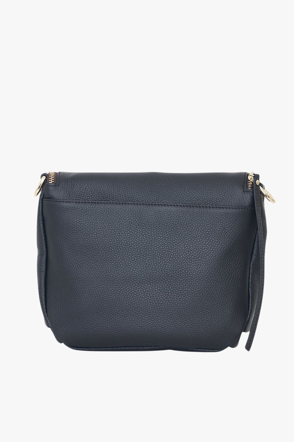 FiFi Black Fold Over Leather Shoulder Bag for Women - Stylish Crossbody Purse with Adjustable Strap, Perfect for Work, Travel & Everyday Use