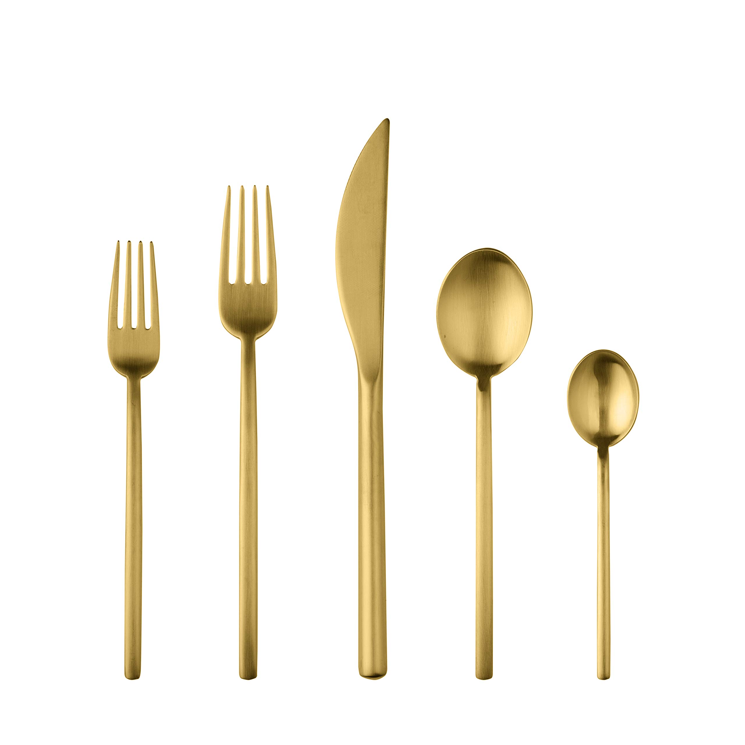 MEPRA Due Ice Oro 5-Piece Dinnerware Set - Elegant Medium Place Setting for Formal Dining, Dinner Parties & Special Occasions