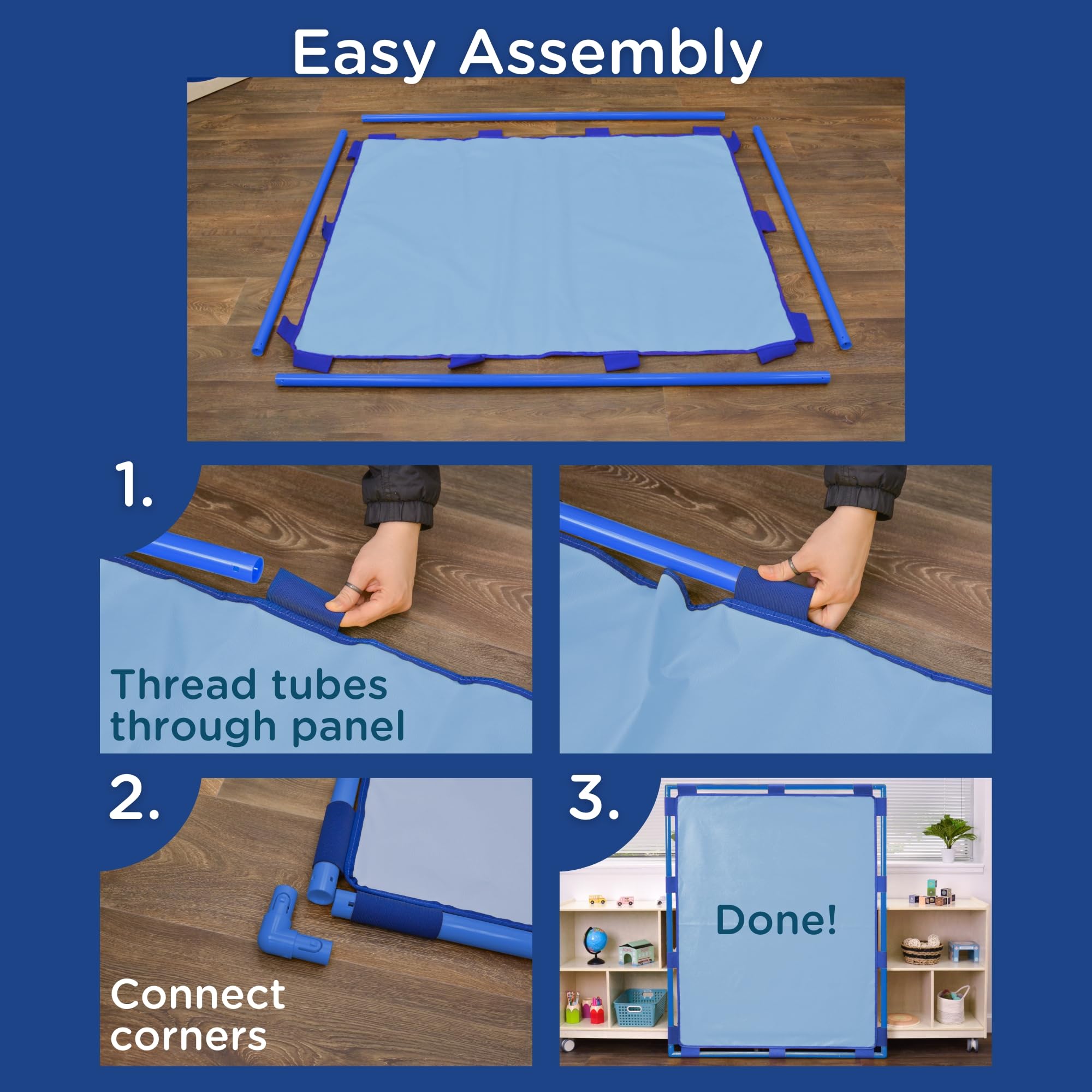 Children's Factory Big Screen PlayPanel - Kids Room Divider & Classroom Privacy Screen in Sky Blue | Perfect for Daycare Centers, Preschools & Home Play Areas