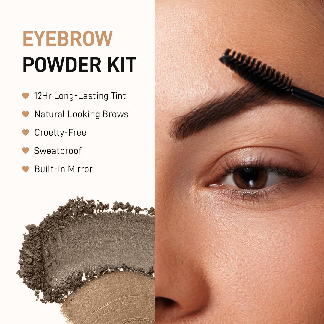 Professional 3-in-1 Waterproof Eyebrow Makeup Palette Kit - Coffee Brown Shades with Mirror & Brush | Long-Lasting Eyebrow Filler for Natural Look | Perfect for Daily Use, Special Occasions & Travel Makeup Essentials
