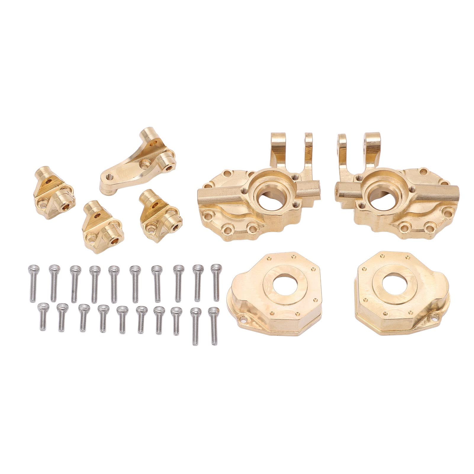 High Strength RC Car Brass Steering Knuckle Kit & Rod Mount Upgrade - Durable Performance for Off-Road, Crawler, and Drift RC Cars