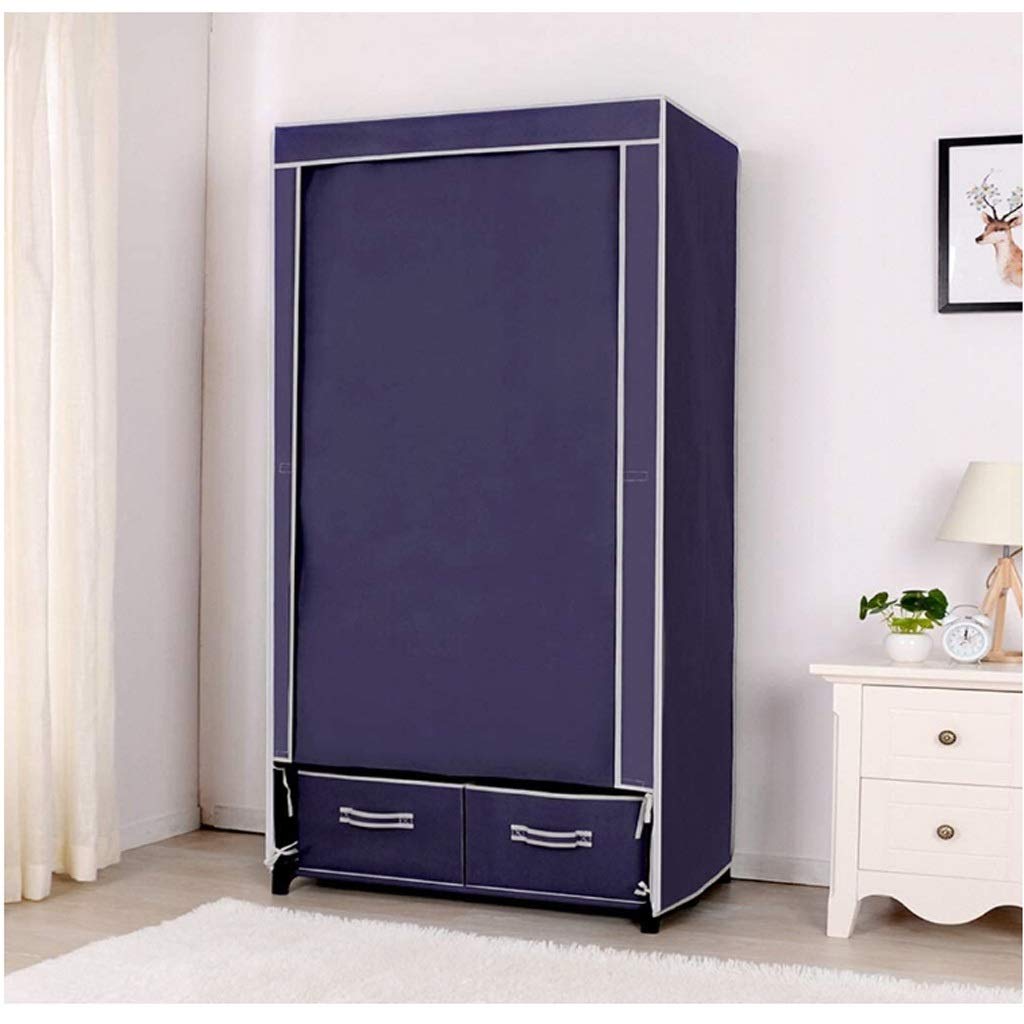 LJP Closet Wardrobe - Space Saving Steel Frame Storage Cabinet for Bedroom, Reinforced Combination Armoire (Purple) - Perfect for Small Apartments, Dorms & Closet Organization
