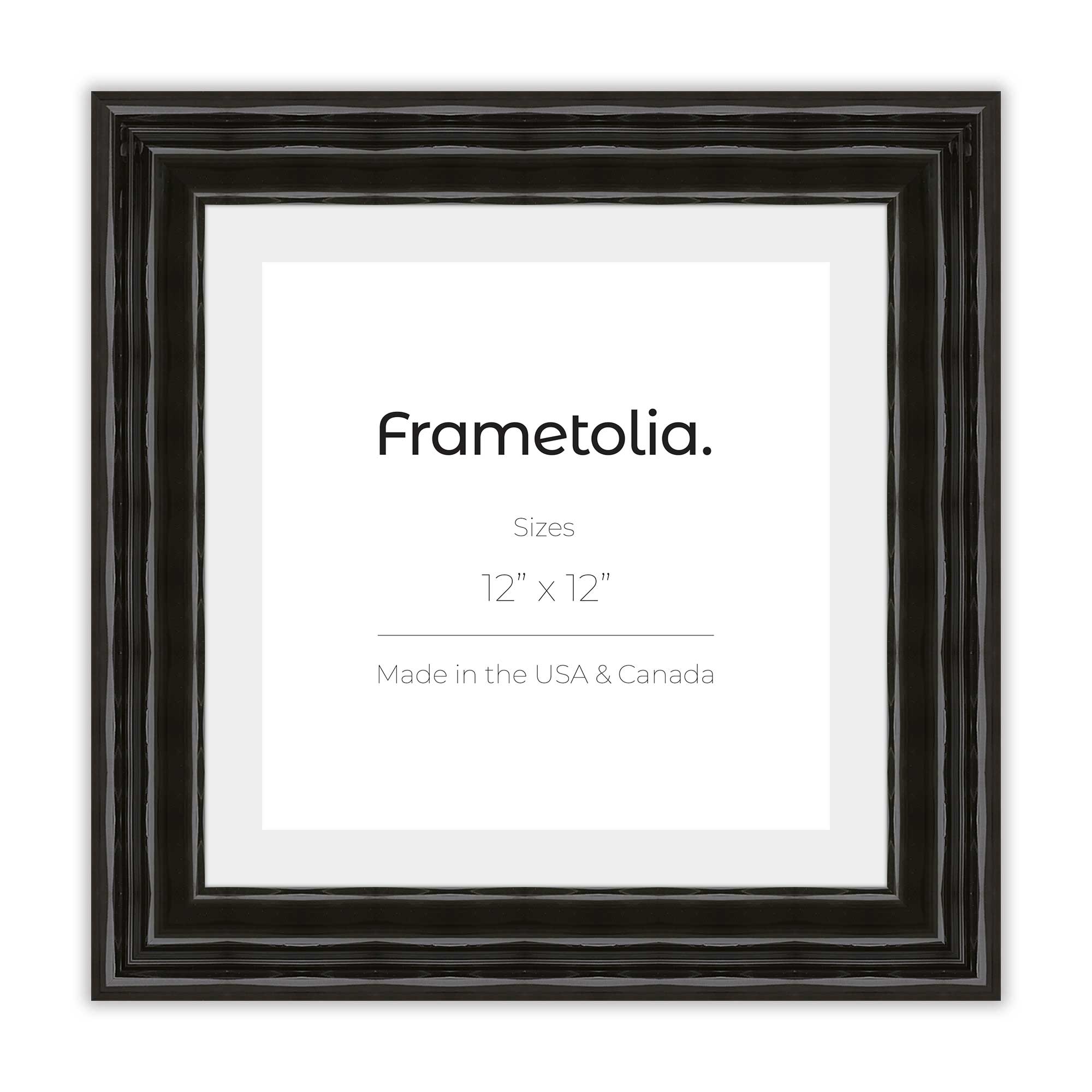 Black Glossy Electric Wide Wall Frame - Modern Home & Office Decor for Living Room, Bedroom, or Hallway