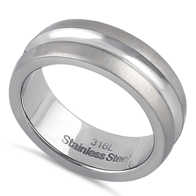 7mm Brushed Polish Stainless Steel Men's Wedding Band Ring - Durable & Comfortable for Everyday Wear, Anniversary, Engagement, and Special Occasions