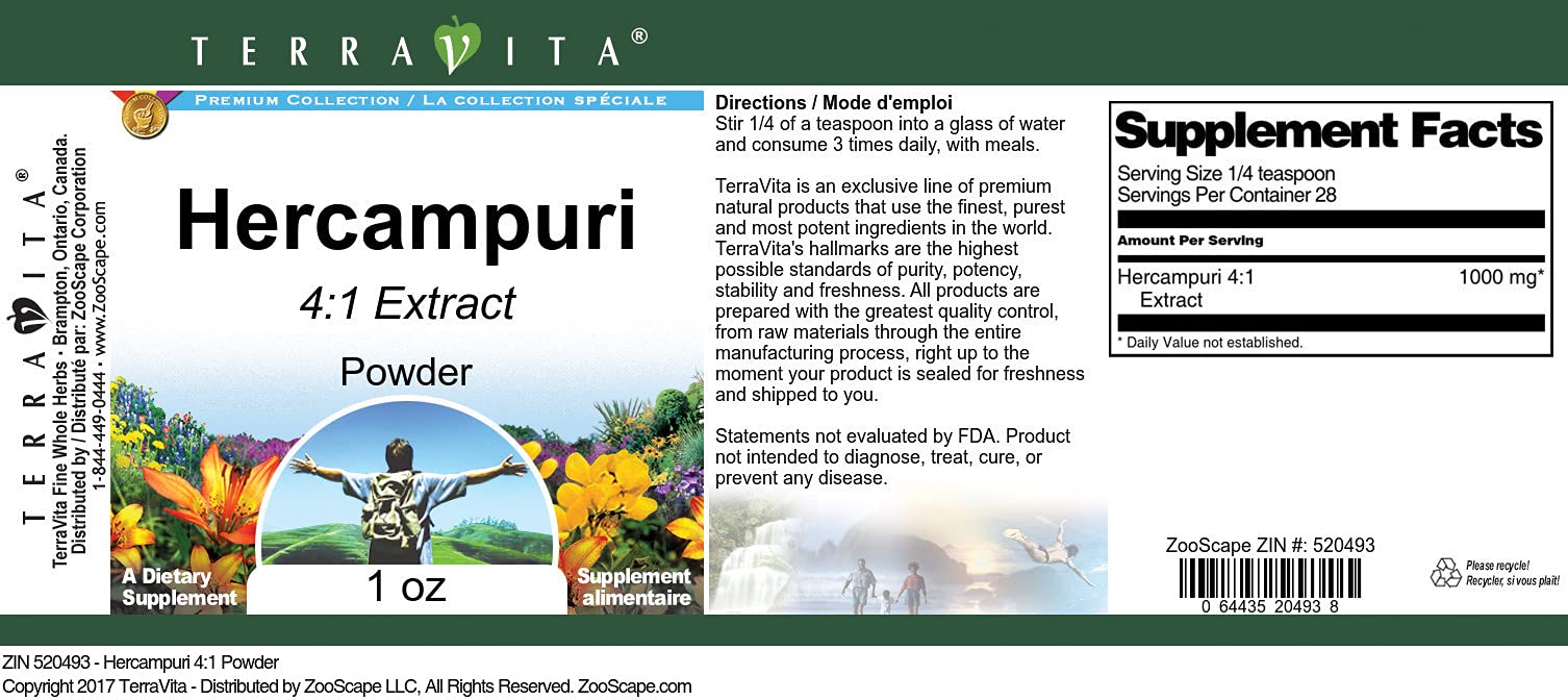 Hercampuri 4:1 Extract Powder - 1 oz (30g) | Natural Liver Support & Detox Supplement | for Weight Management & Digestive Health