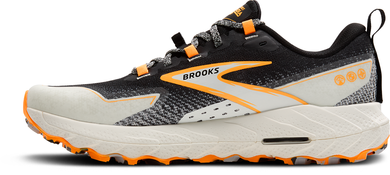 **Men's Trail Running Shoes - Brooks Cascadia 18 (Black/Blue/Orange) for Hiking, Backpacking & Outdoor Adventures**