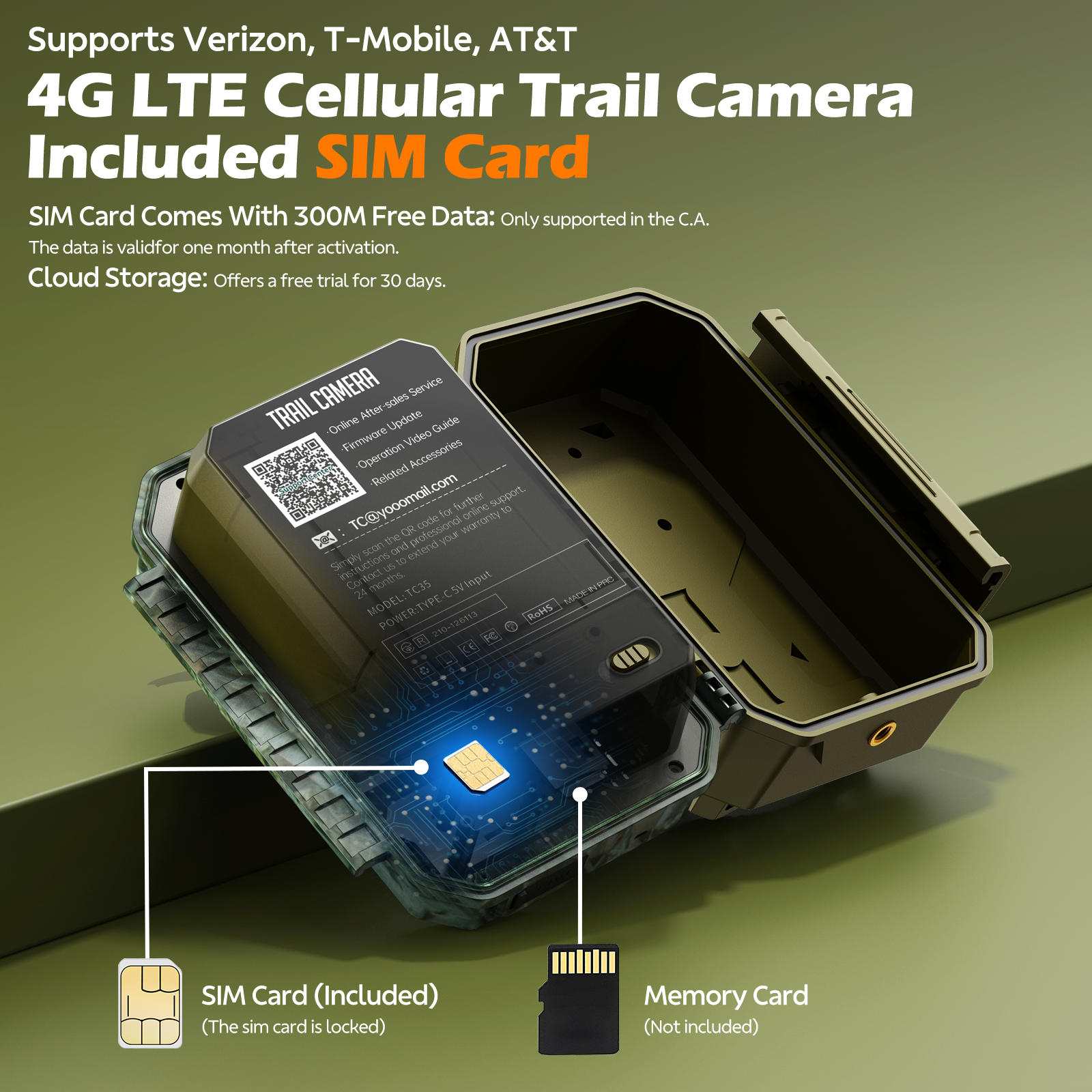 Campark TC35 4G Cellular Trail Camera with Starlight Night Vision - Live Streaming, Motion Detection, IP66 Waterproof for Wildlife Monitoring, Home Security & Outdoor Surveillance