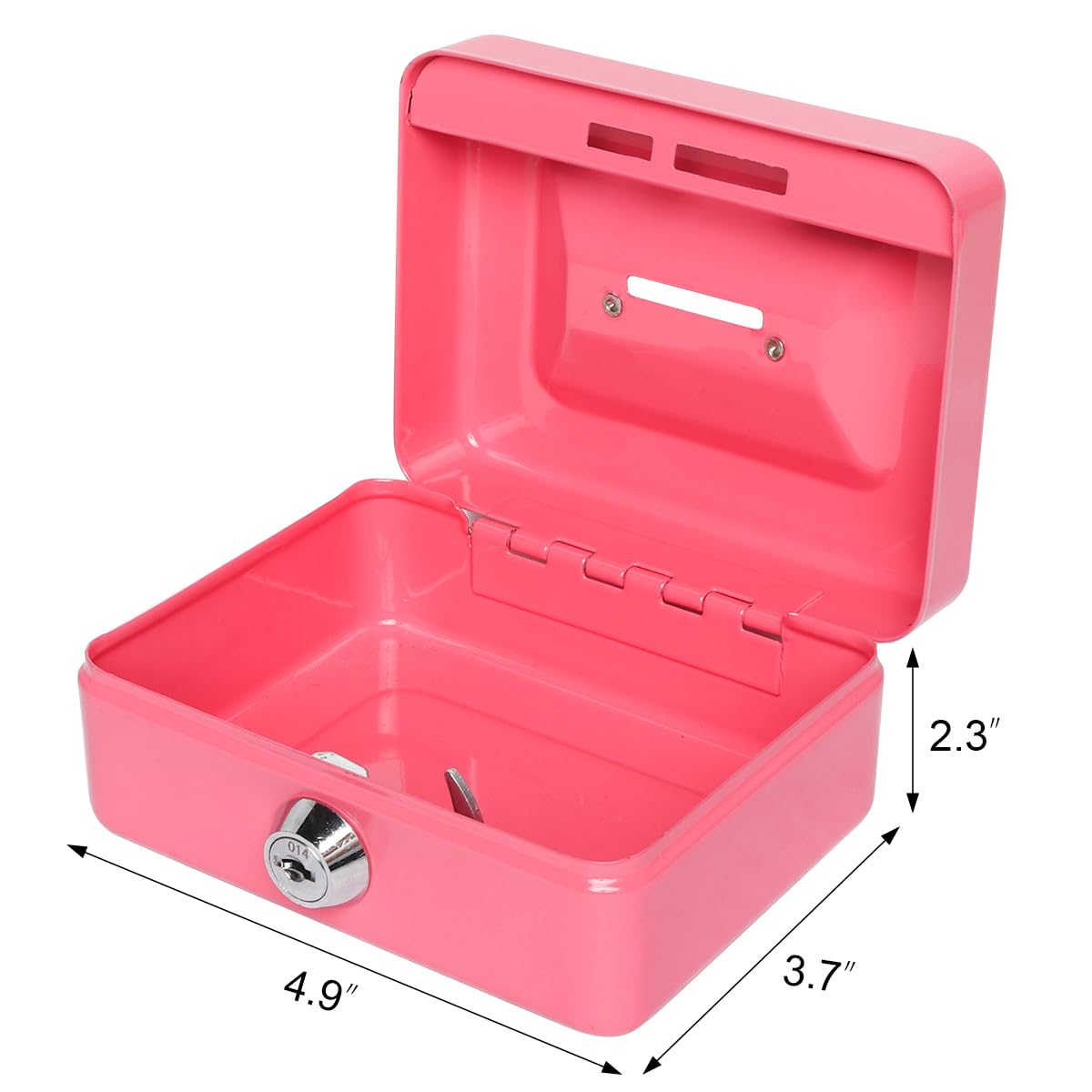 Lovndi Small Cash Box with Lock & Money Slot - Secure Piggy Bank for Kids & Adults - Pink Money Box for Savings, Coins, Bills - Ideal for Home, Office, Gift Giving