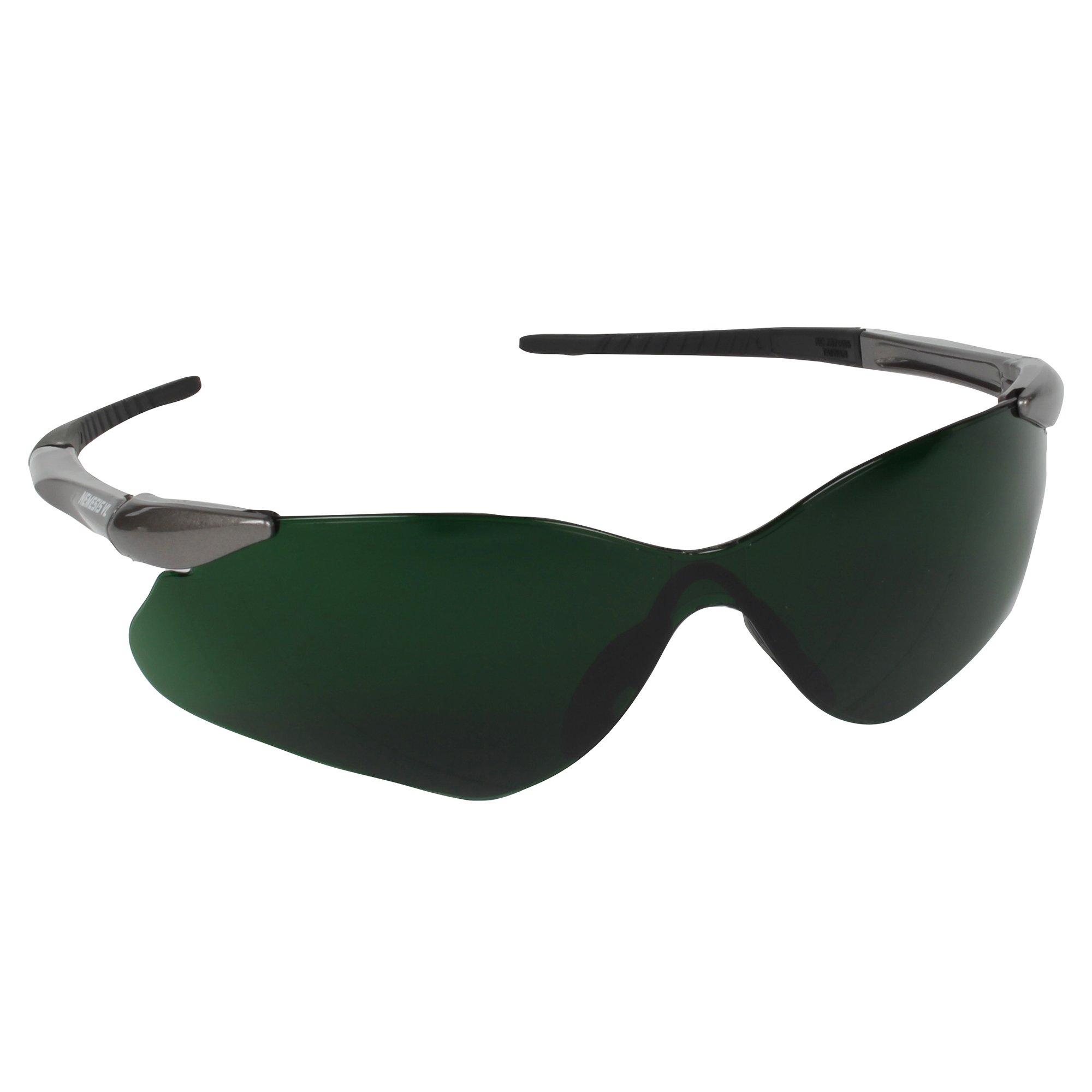 KleenGuard Nemesis VL Safety Glasses (20473) - UV Protection, Scratch Resistant, IRUV Shade 5.0 Lens - Sporty Frameless Design with Gunmetal Temples - 12 Pairs/Case - Ideal for Construction, Lab Work & Outdoor Sports