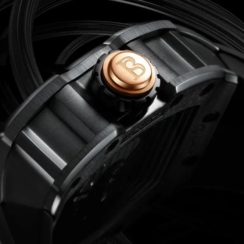BONEST GATTI Men's Luxury Automatic Watch - German Mechanical Wristwatch with Luminous Coconut Tree Dial, Waterproof & Viton Strap - Perfect for Business, Formal Events & Everyday Wear