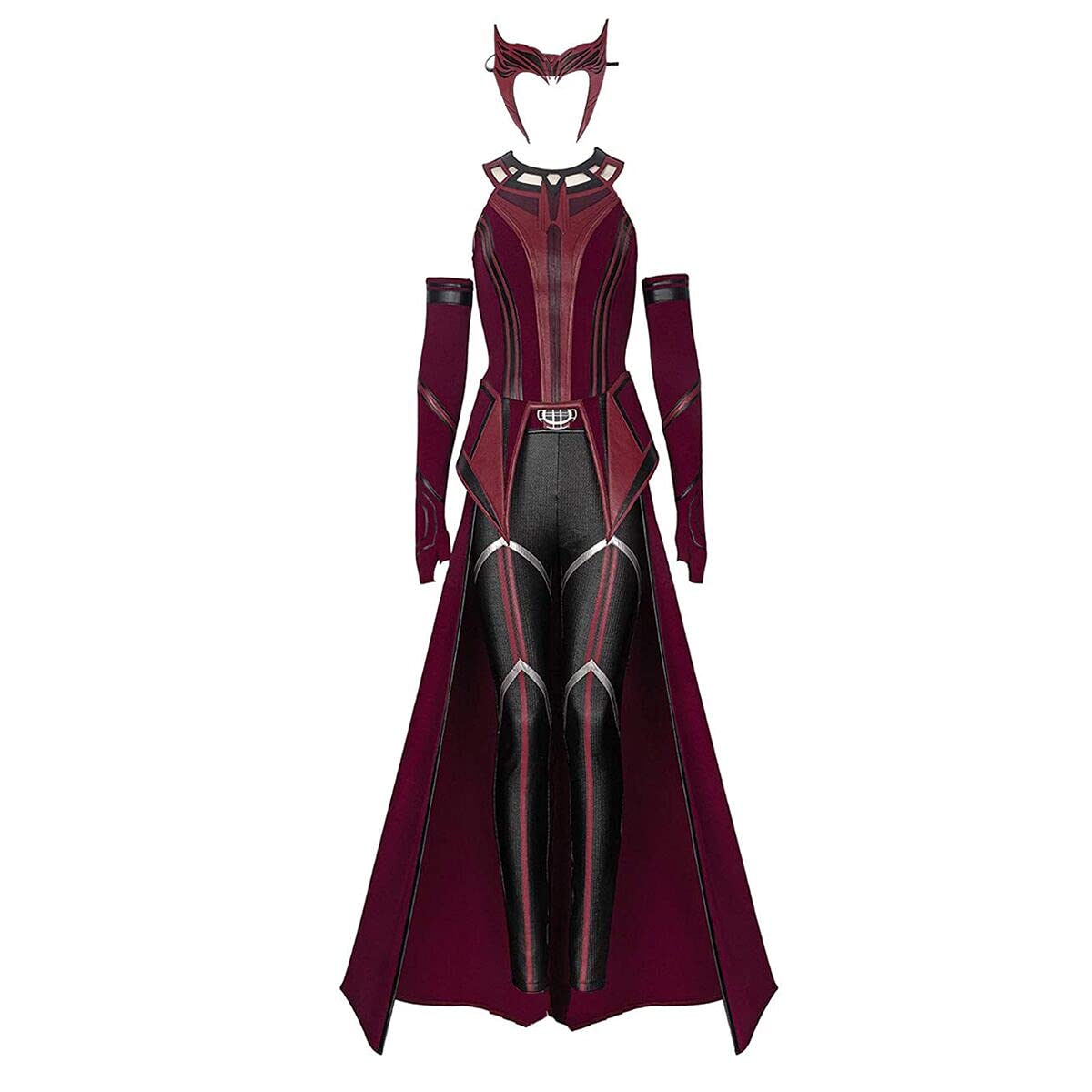 Scarlet Witch Wanda Maximoff Costume for Women - Full Set with Red Cloak, Top, Pants & Headpiece | Perfect for Halloween Cosplay, Comic Con & Marvel Themed Parties
