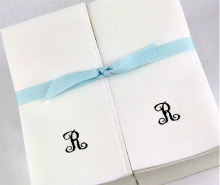 Personalized Black Script Initial R Disposable Linen Guest Hand Towels - 200 Count Bulk Pack with Ribbon Trim for Weddings, Parties & Luxury Events