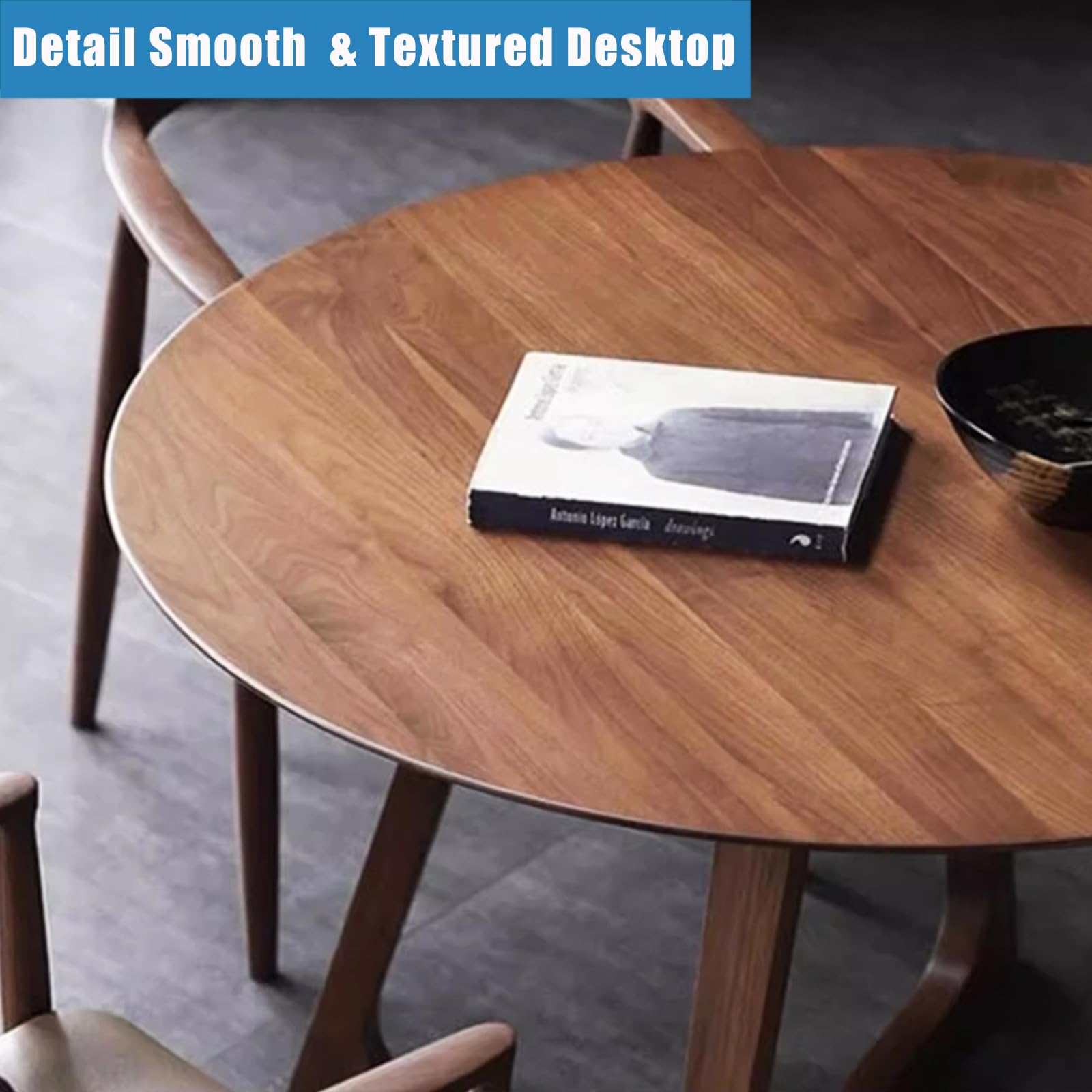 Mid Century Modern Round Dining Table - Solid Wood Farmhouse Pedestal Table for Kitchen & Dining Room - 24 Inch Small Coffee Table for 2-4 People - Perfect for Small Spaces, Breakfast Nooks & Cozy Gatherings (24