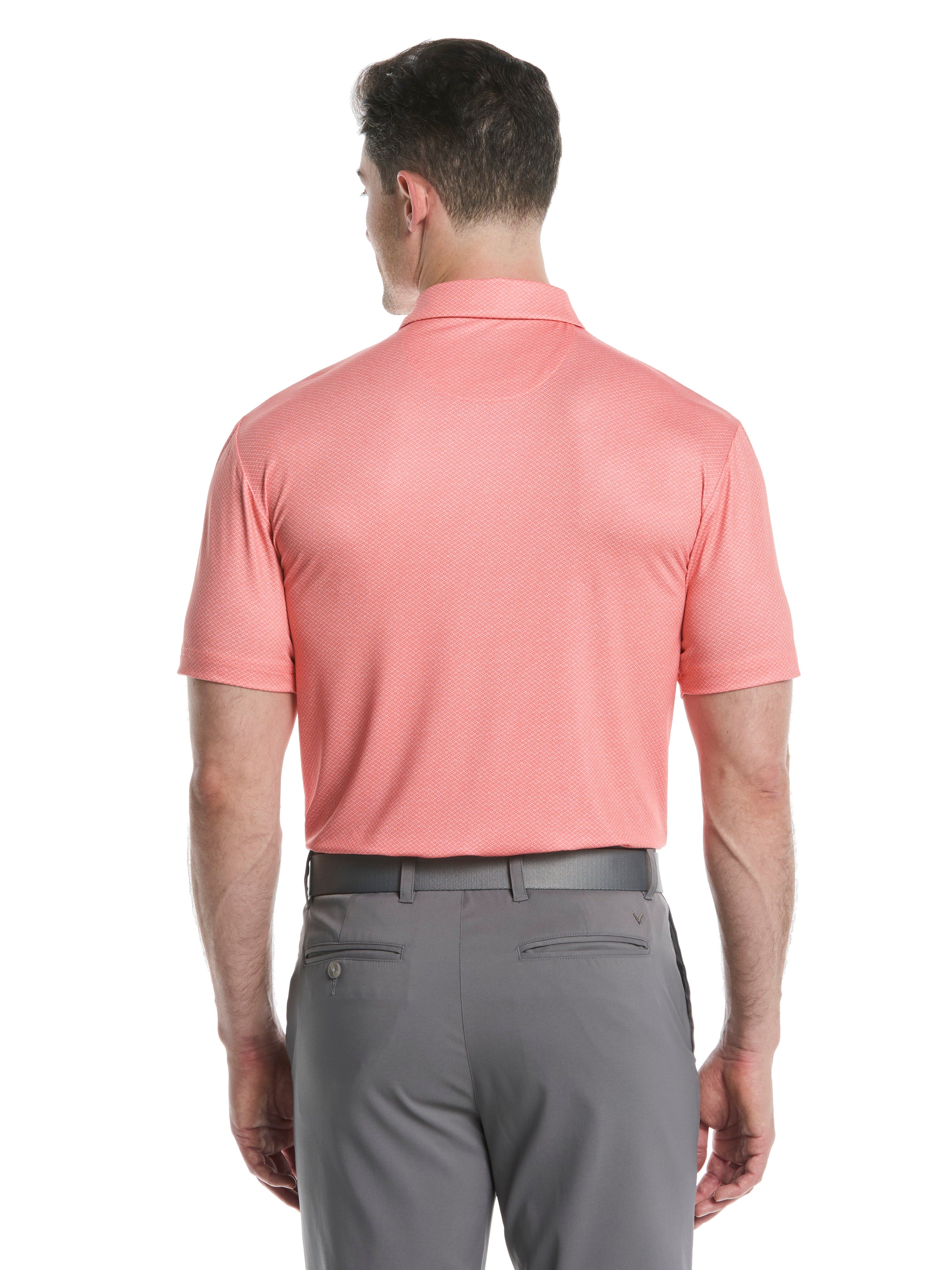 Men's Heather Geo Print Golf Polo Shirt - Moisture Wicking, Breathable & UV Protection for Golf, Casual Wear & Outdoor Activities