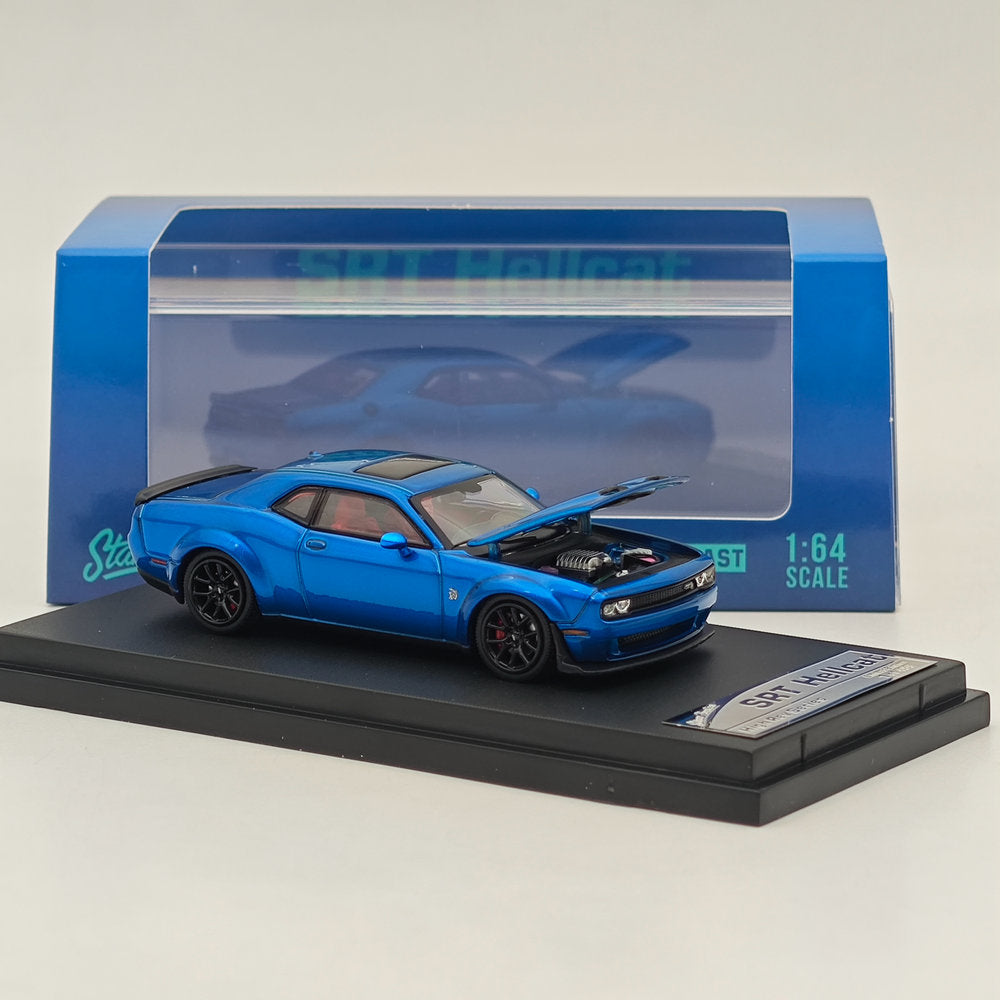 1:64 Scale SH Dodge SRT Hellcat Muscle Sports Diecast Model Car - Blue Collectible Toy for Adults & Kids - Perfect for Display, Gifts, and Racing Game Scenes