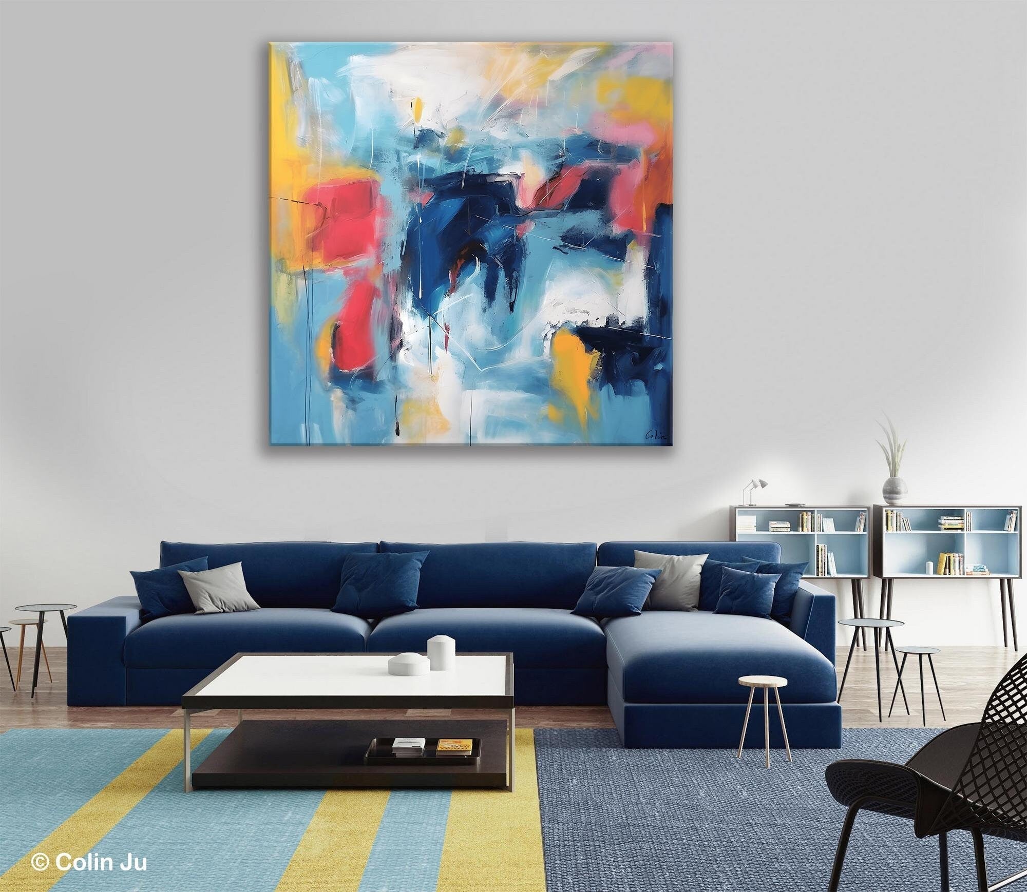 Abstract Paintings for Bedroom Wall Decor | Original Modern Canvas Art | Large Contemporary Acrylic Artwork | Buy Handmade Paintings Online | Perfect for Living Room, Office & Home Interior Design