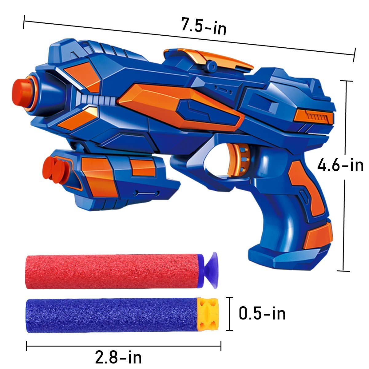POKONBOY 4 Pack Blaster Guns - Compatible with Nerf Guns & Bullets, Foam Dart Toy Guns for Boys & Girls Ages 6+ (Includes 80 Refill Darts) - Perfect for Birthday, Christmas Gifts & Outdoor Nerf Battles