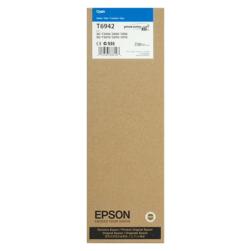 Epson Ultrachrome XD Cyan Ink Cartridge 700ml (T694200) - High-Quality Printer Ink for Professional Photo Printing, Graphic Design & Large Format Printing