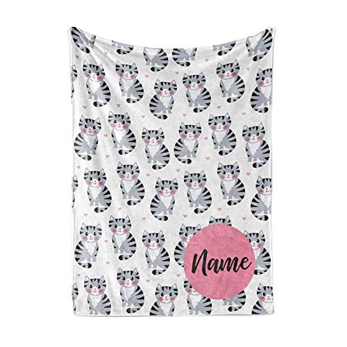 Personalized Funny Cat Lover Fleece Throw Blanket - Warm & Lightweight Blankets for Cat Owners (Small/Medium/Large) - Perfect Gift for Cat Lovers, Cozy Home Decor & Couch Companion