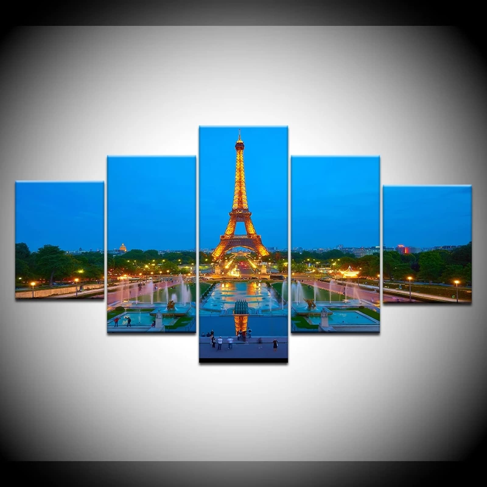 5-Piece Paris Tower Canvas Prints - Cityscape Wall Art for Living Room & Bedroom Decor