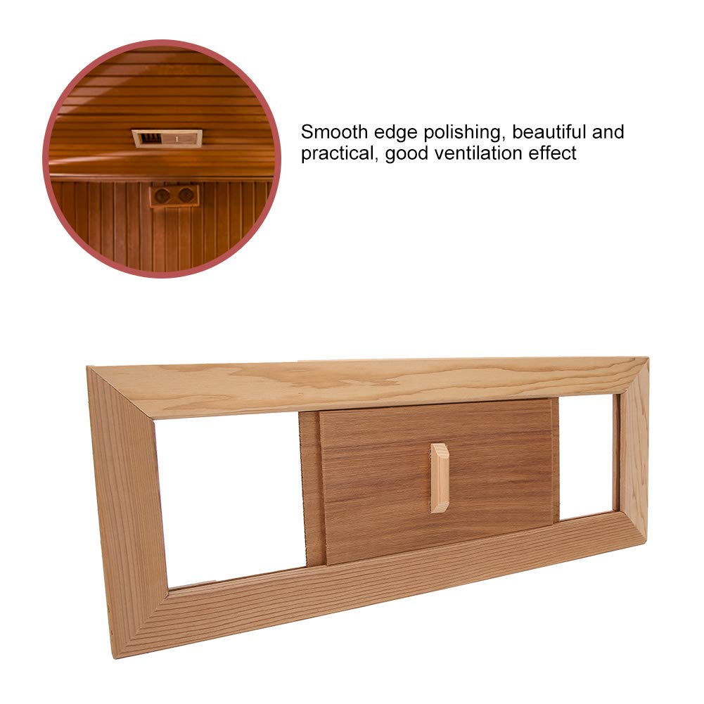 Premium Cedar Wood Sauna Air Vent - Adjustable Rectangle Steam Room Ventilation Panel with Grille | Sauna & Steam Room Accessory for Optimal Airflow & Comfort
