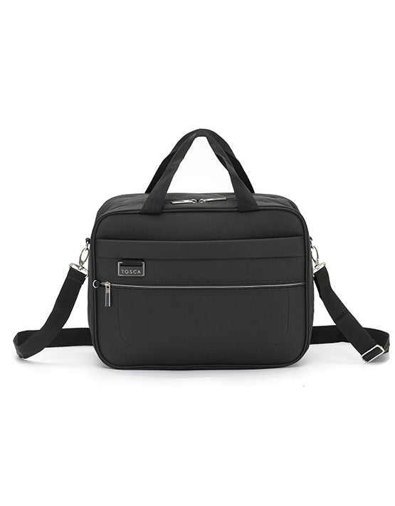 Tosca TCA720 Vega 40cm Black Tote Bag - Stylish Carry-On Cabin Luggage for Travel & Business Trips