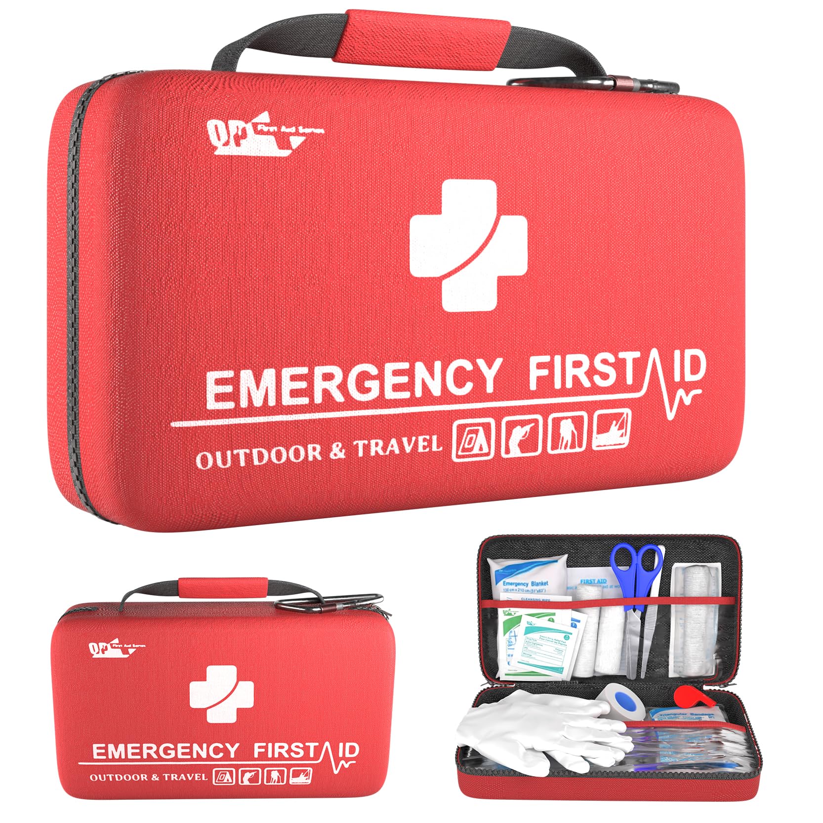 Survival First Aid Kit 121/255 Pieces - Emergency Medical Supplies for Camping, Hiking & Outdoor Adventures - Perfect for Wilderness Survival, Natural Disasters & Family Safety Preparedness