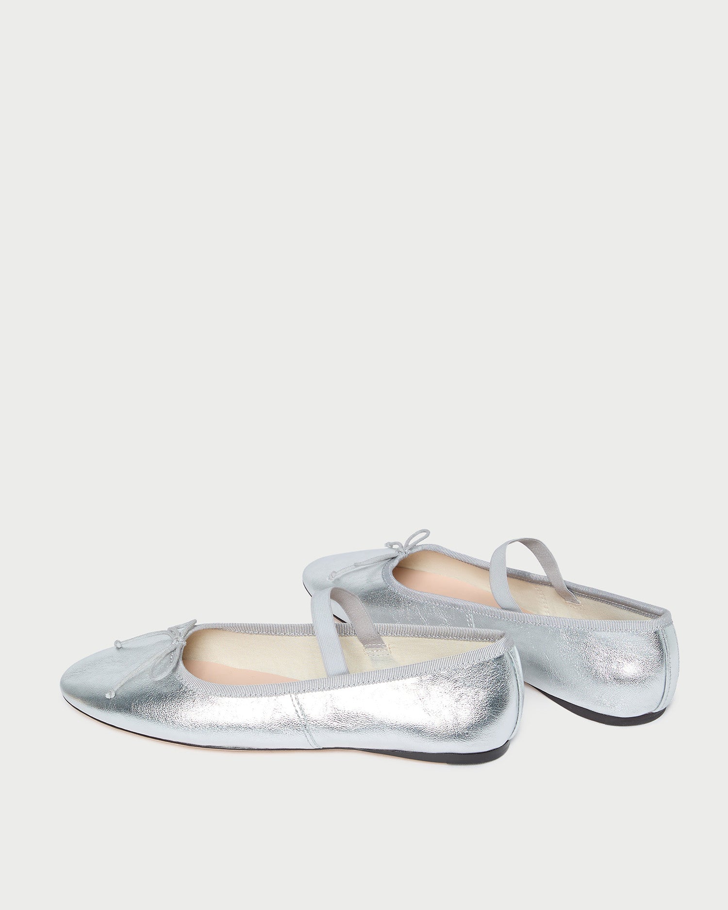 Leonie Women's Silver Leather Ballet Flats - Comfortable & Stylish Shoes for Work, Casual Wear & Travel