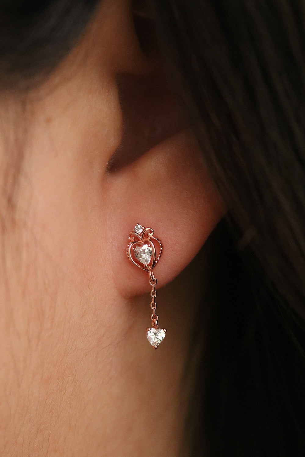 Heart Crown Dangle Earrings for Women - Elegant Gold Plated Jewelry for Parties, Weddings & Date Nights