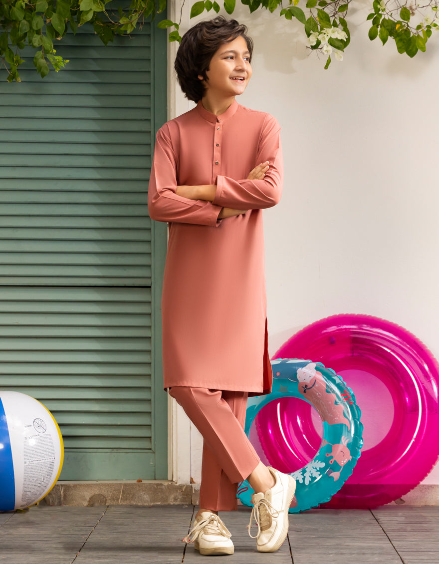 Stylish Blended Red Kurta Trouser by J. Junaid Jamshed - Perfect for Eid, Weddings & Festive Occasions