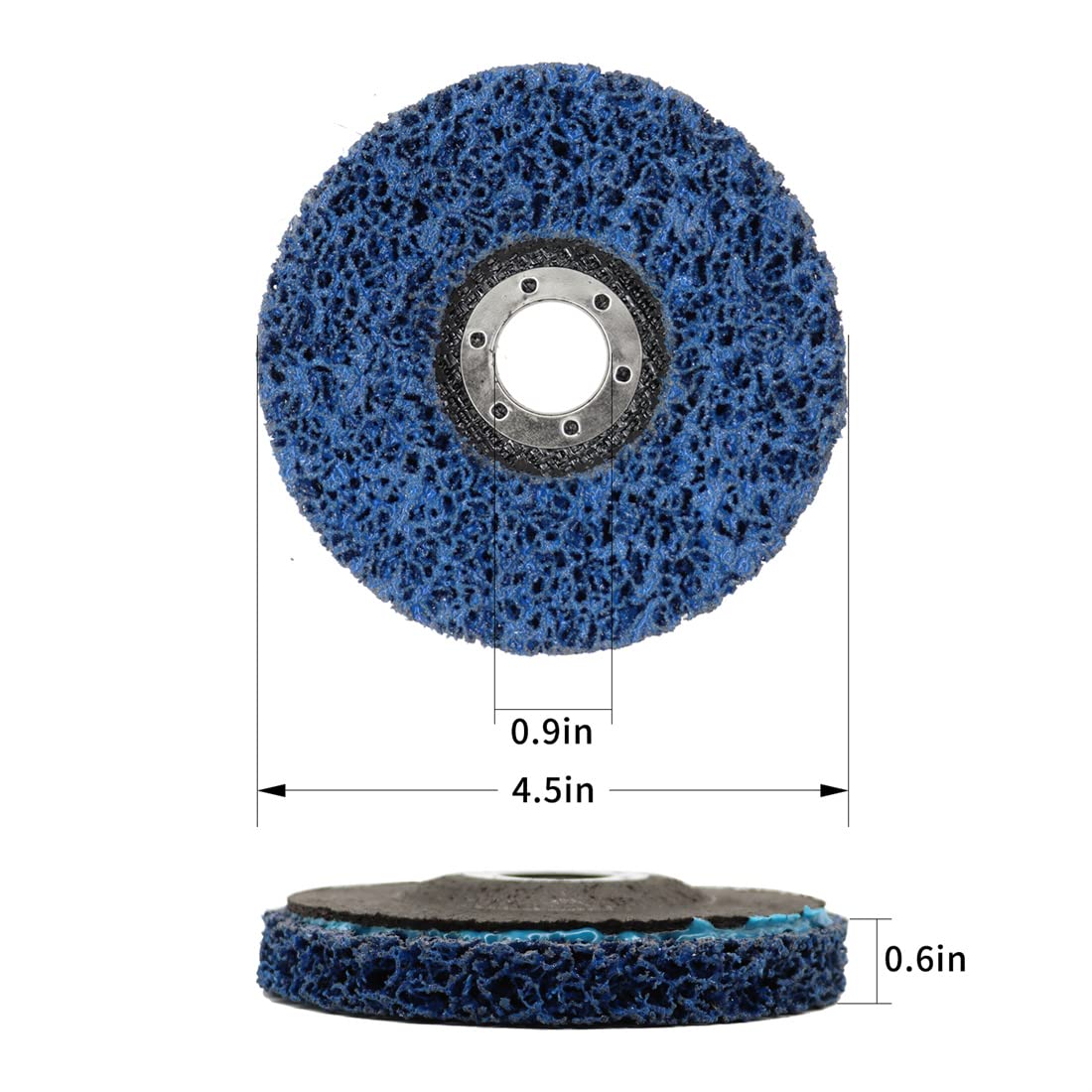 10 Pack 4-1/2 Inch x 7/8 Inch Strip Disc Wheels for Angle Grinder - Heavy Duty Paint, Rust, Coating & Weld Oxidation Removal - Perfect for Metal Surface Cleaning & Restoration Projects