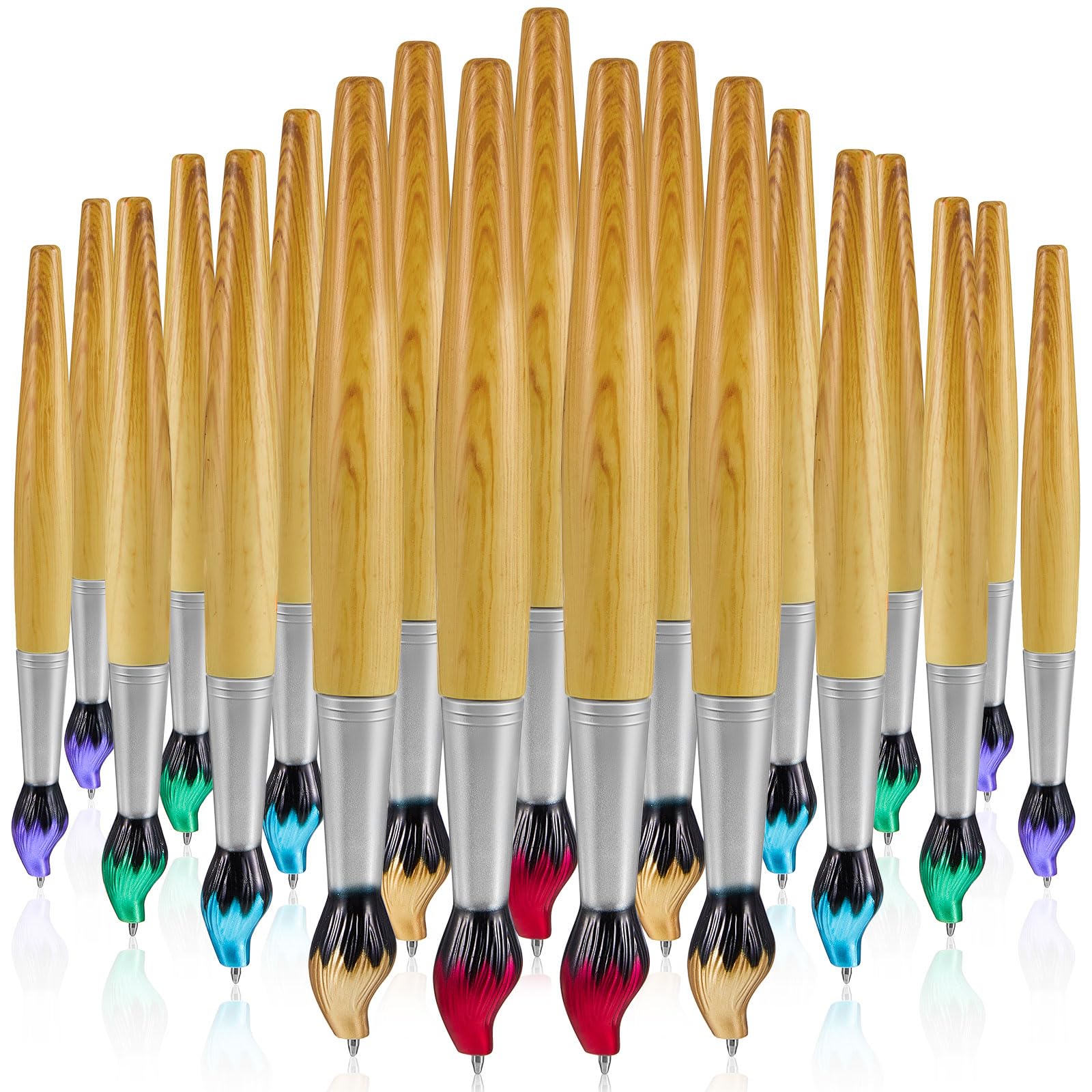 30-Piece Outus Bamboo Paintbrush Pens - Retractable Ballpoint Pens for Artists & Teachers | Unique Art-Themed Gifts, Party Favors & Office Supplies | Perfect for Drawing, Sketching, Note-Taking & Creative Projects
