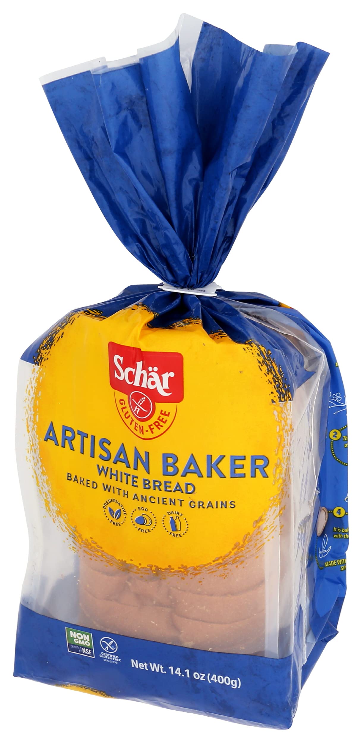 Schar Artisan White Bread - Gluten Free, 14.1 oz (Pack of 1) | Soft & Delicious Allergy-Friendly Bread for Sandwiches, Toast & Baking