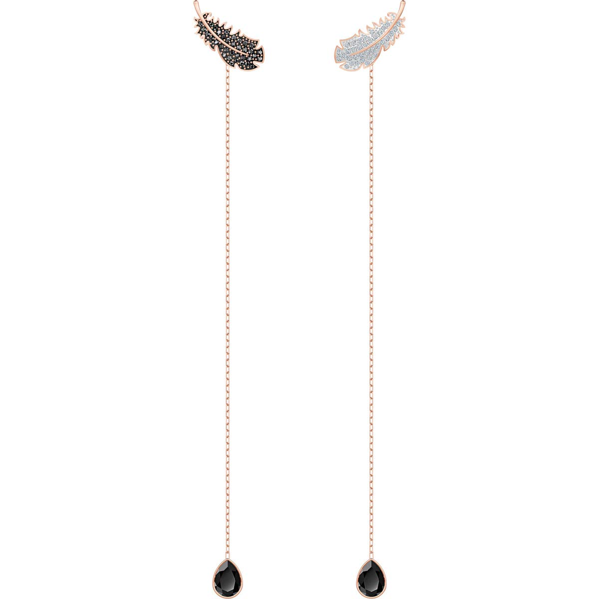 Swarovski Crystal Long Drop Earrings for Women - Elegant Rose Gold-Tone Dangle Earrings | Perfect for Parties, Weddings & Special Occasions
