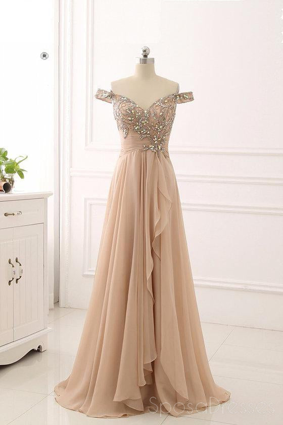 Elegant Off Shoulder Beaded Long Prom Dress for Women - Custom Evening Gown for Formal Events, Weddings & Special Occasions - Style 17426