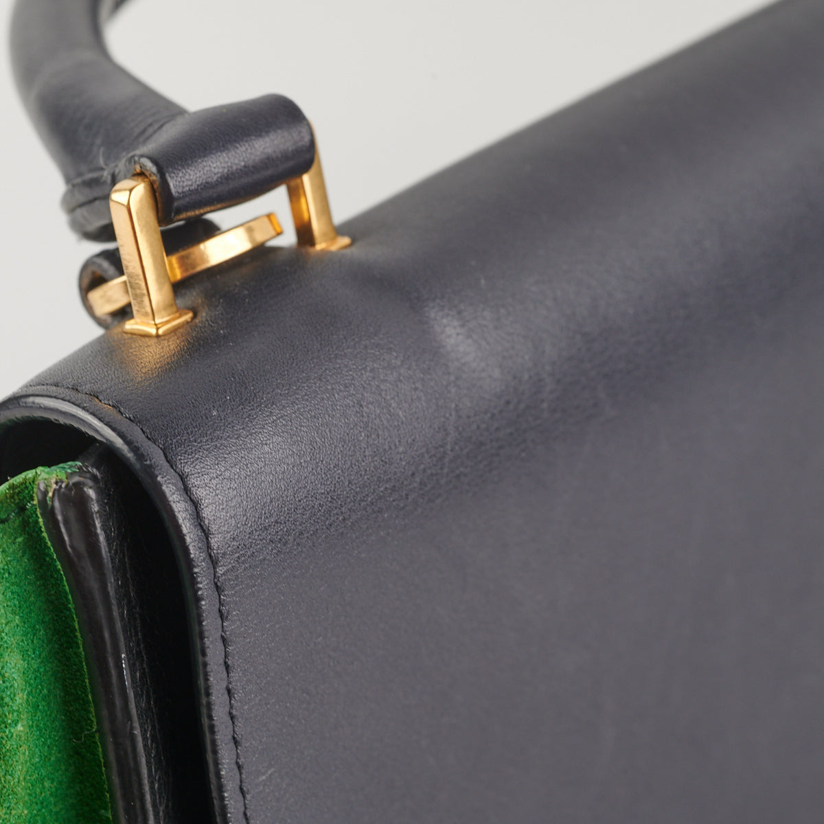 Celine Trapeze Handbag in Green & Black | Luxury Leather Crossbody Bag for Women | Perfect for Work, Travel & Evening Events