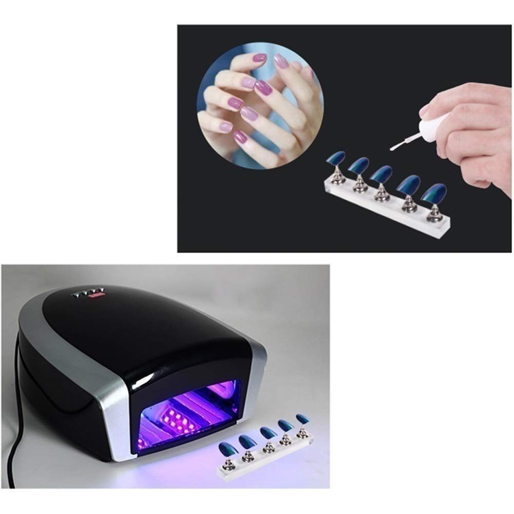 Magnetic Nail Practice Stand for Acrylic Nail Art - Silver | DIY Nail Training & Display