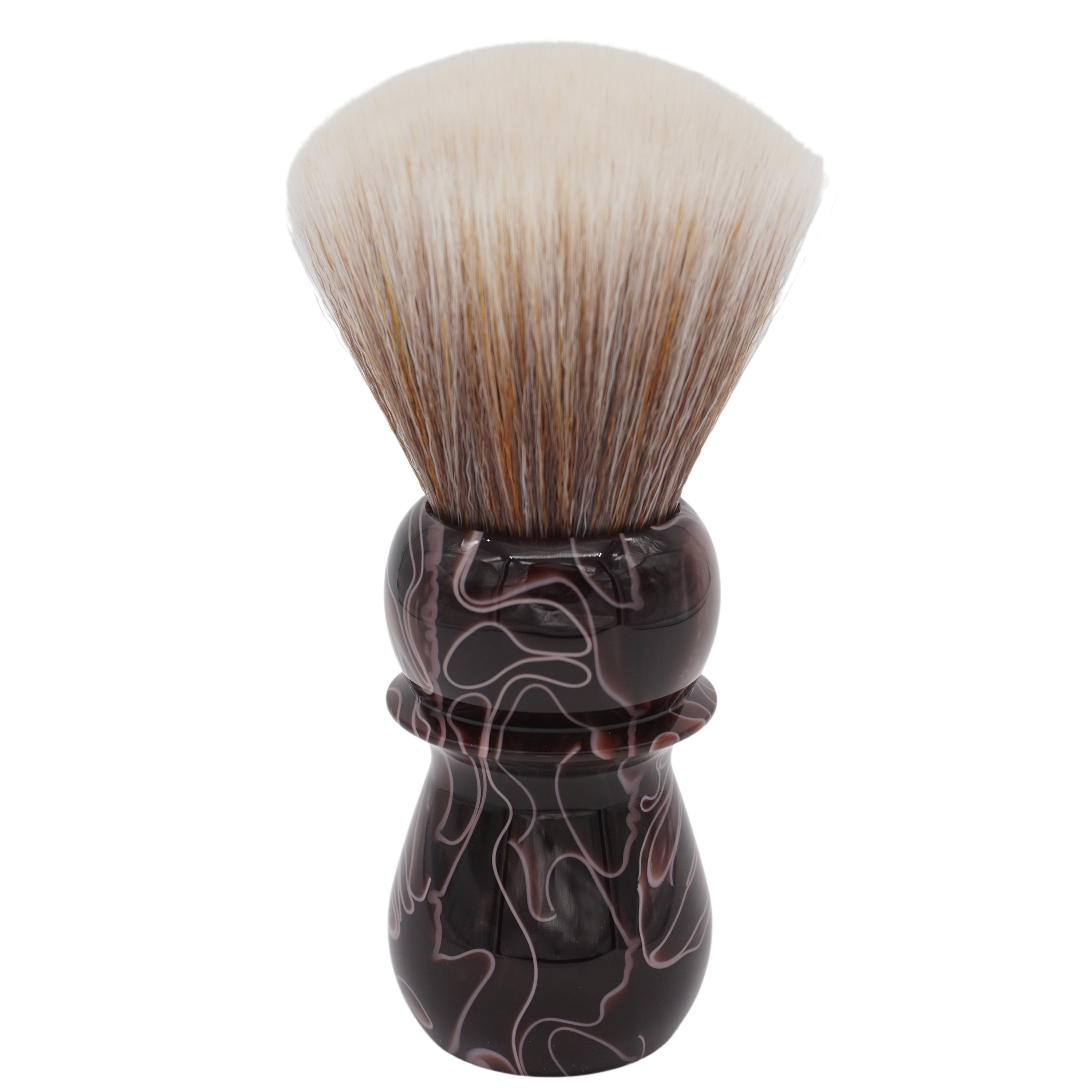 AP Shave Co. 28mm Synbad Fan Synthetic Shaving Brush - Premium Brown Synthetic Bristles for Men's Wet Shaving | Perfect for Lathering Creams & Soaps