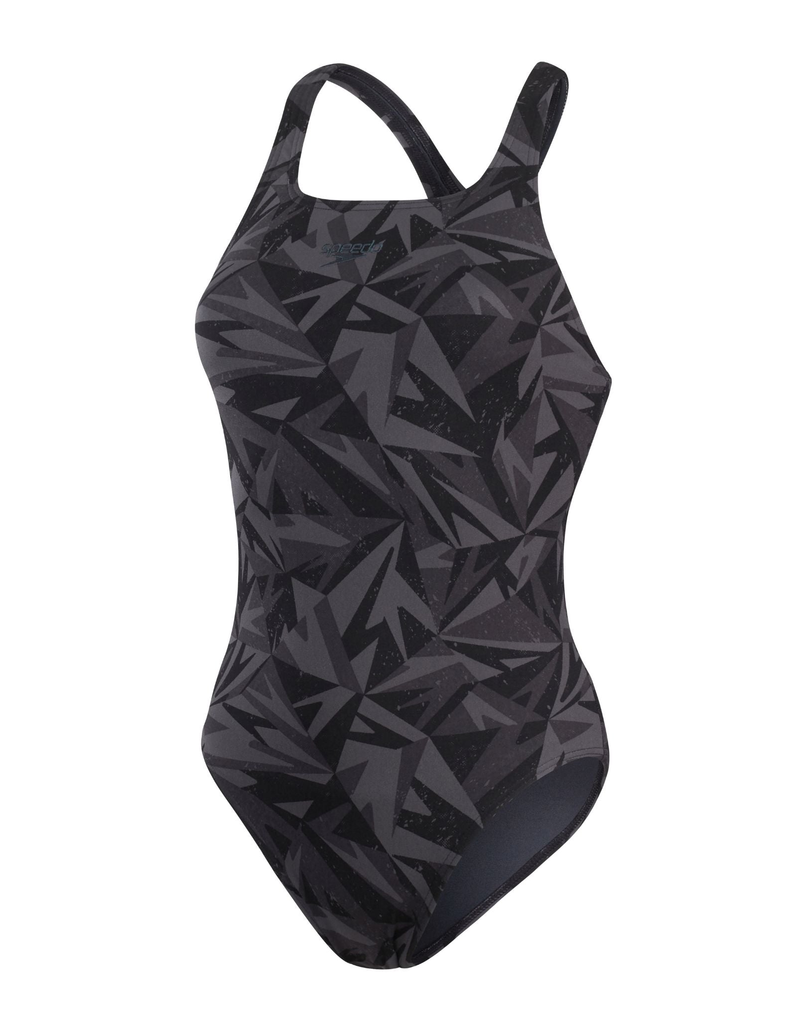 Hyperboom Allover Medalist Swimsuit for Women - Black & Grey Two-Tone Competition Swimwear | Perfect for Pool Parties, Beach Vacations & Athletic Training